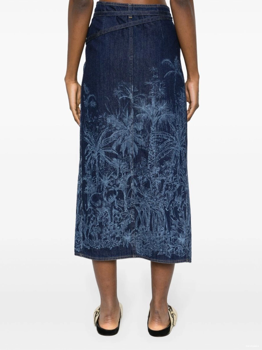 Cheap Toile de Women Alanui denim Jouy Jungle skirt 0421
